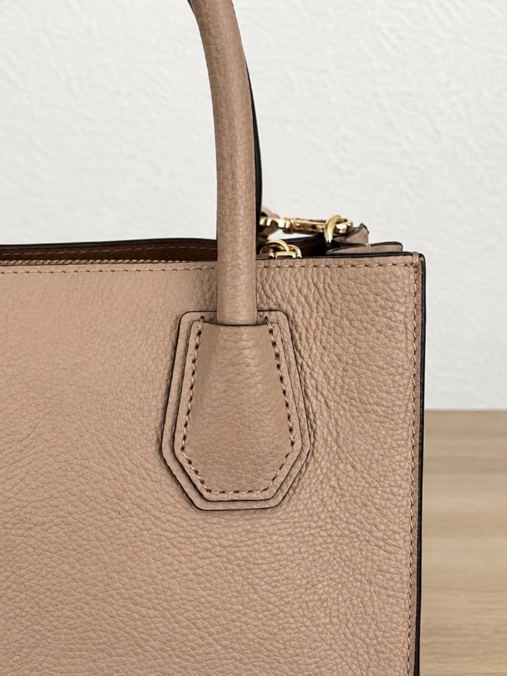 Michael Kors Blush Pink Pebbled Leather Mini Satchel Crossbody Bag